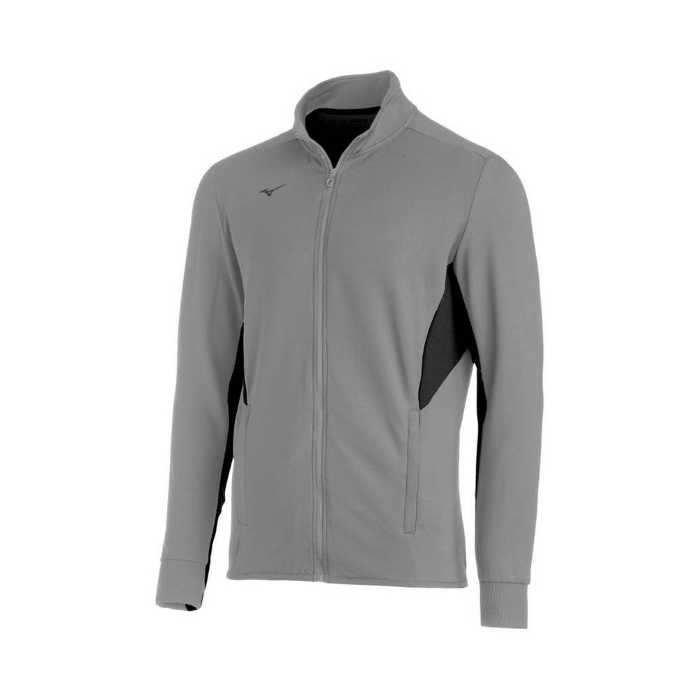 Mens Mizuno Elite Thermal Jacket Grey/Black Philippines (VQRFAE685)